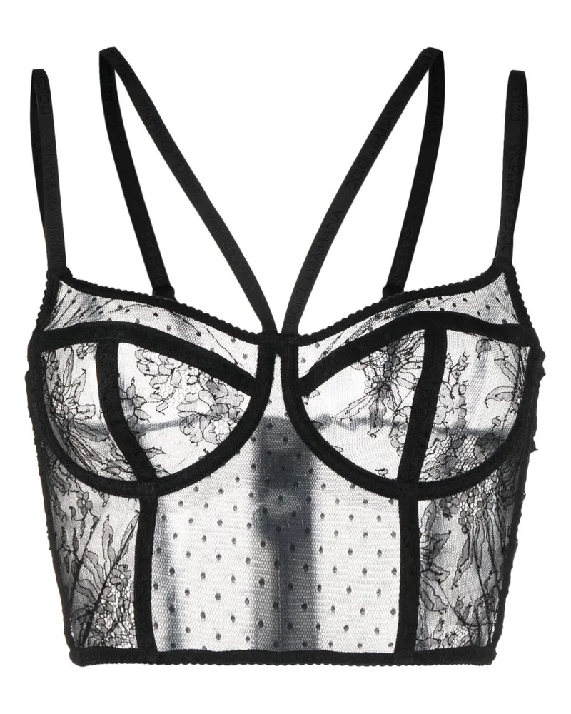 Dolce & Gabbana Semi-transparenter Balconette-BH - Schwarz Schwarz
