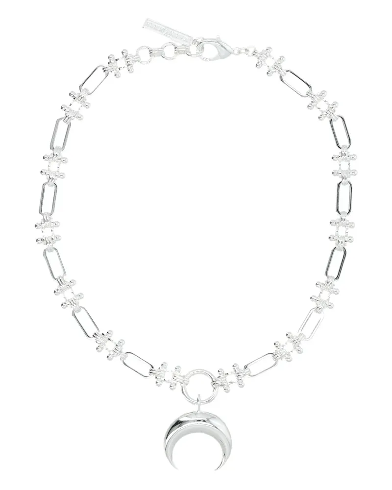 Marine Serre Crescent Moon Halskette - Silber Silber