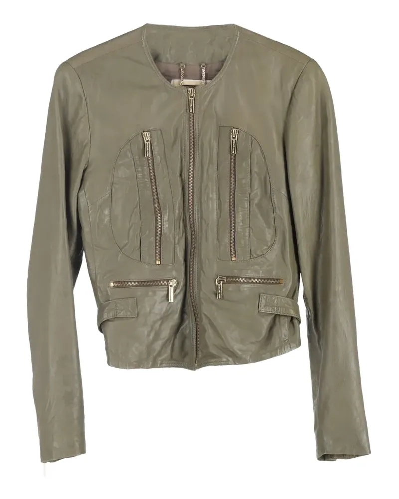 Michael Kors calf leather biker jacket - Grün Grün