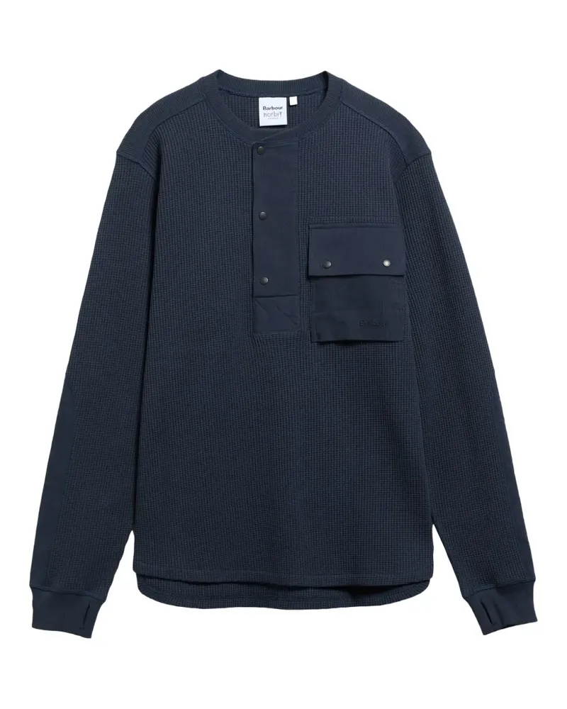 Barbour Poloshirt aus Waffelstrick mit Brusttasche - Blau Blau