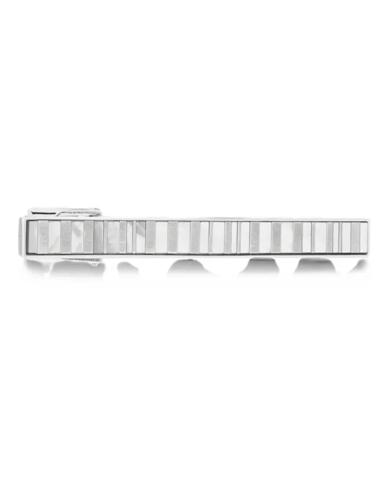 Paul Smith mother-of-pearl striped tie clip - Silber Silber