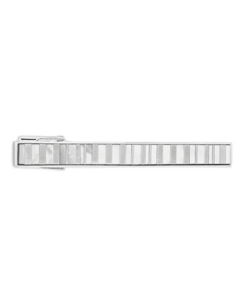 Paul Smith mother-of-pearl striped tie clip - Silber Silber