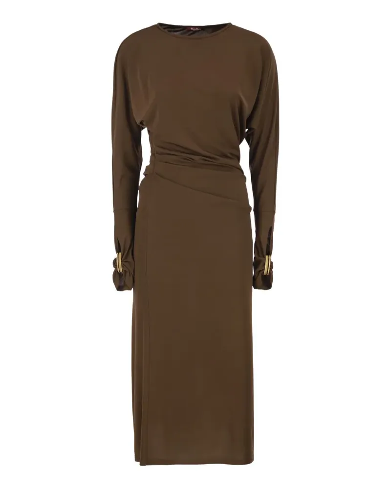 Max Mara Drapiertes Midikleid - Braun Braun