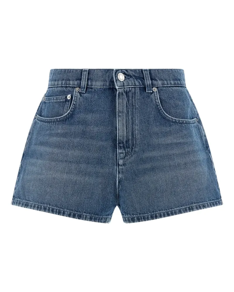 Moschino heart-embroidered denim shorts - Blau Blau