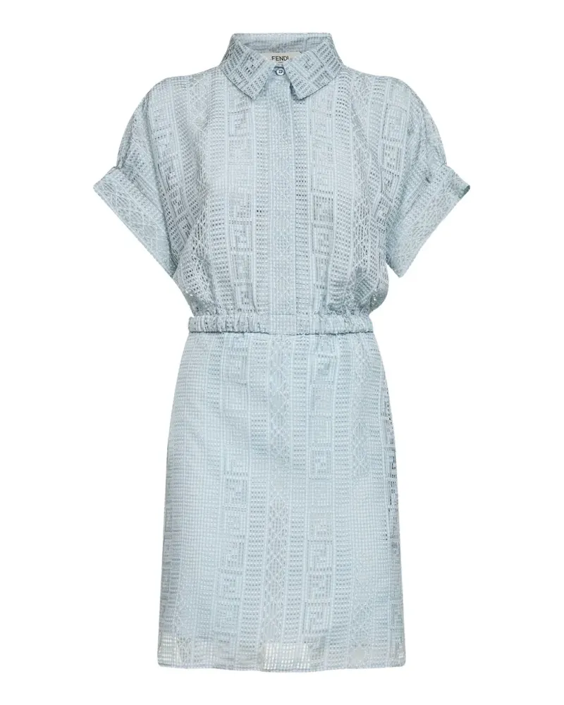 Fendi Pequin FF burnout dress - Blau Blau