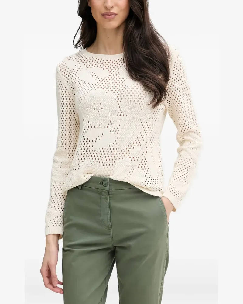 Benetton open-knit floral-pattern sweater - Weiß Weiß