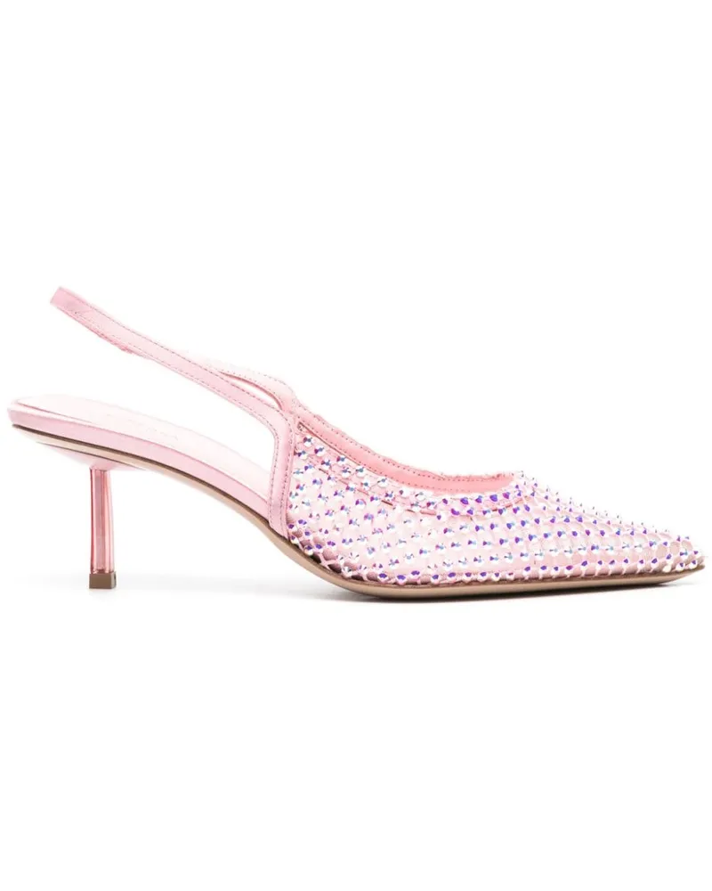 Le Silla Gilda Pumps mit Strass-Mesh 60mm - Rosa Rosa