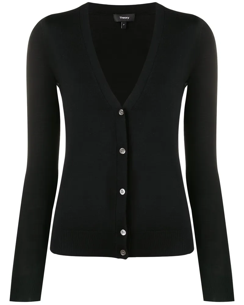 Theory Cardigan mit V-Ausschnitt - Schwarz Schwarz