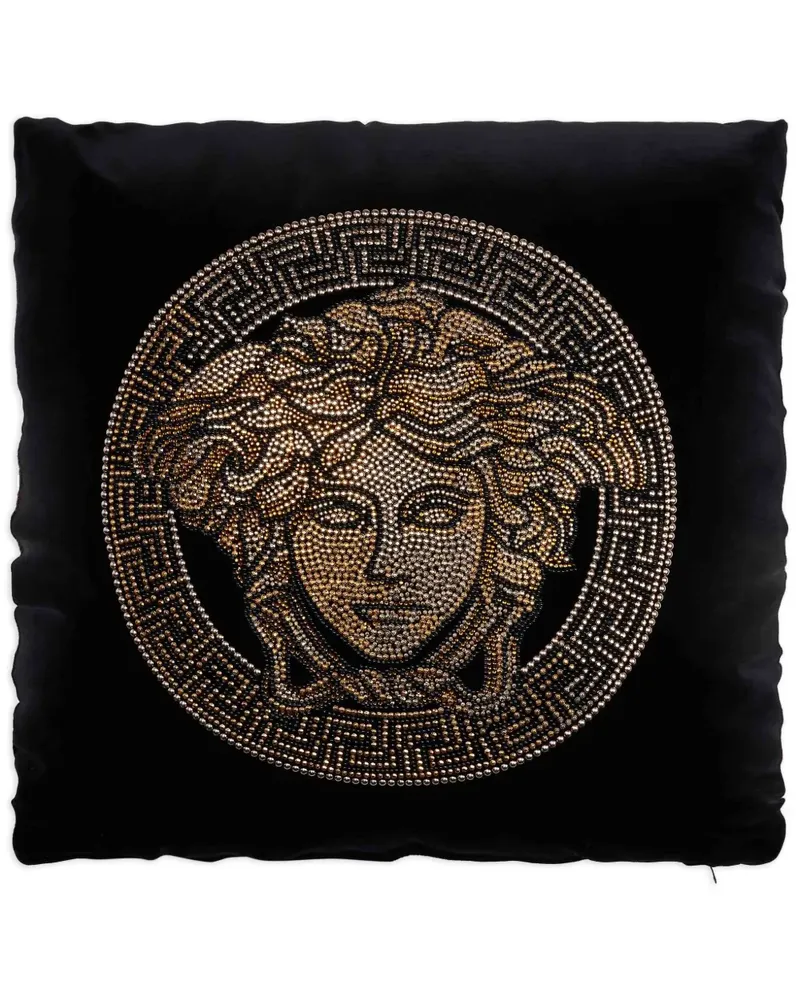 Versace Kissen mit Medusa Head-Nieten - Schwarz Schwarz