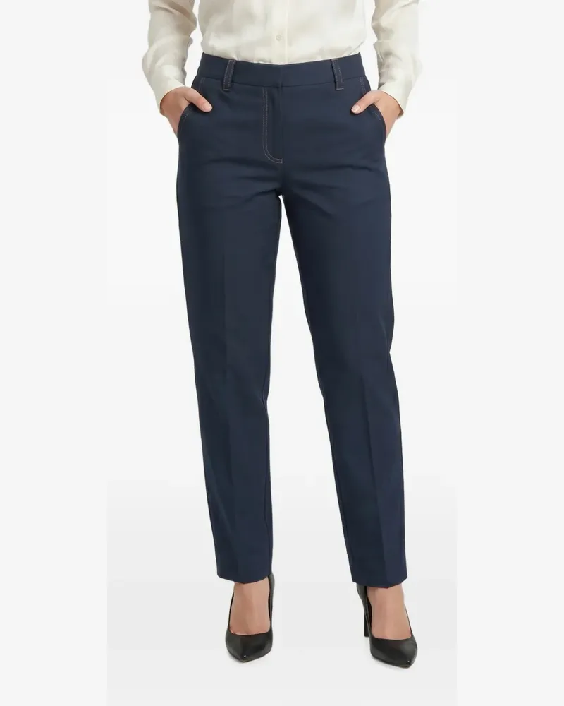 Brunello Cucinelli contrast-stitch trousers - Blau Blau