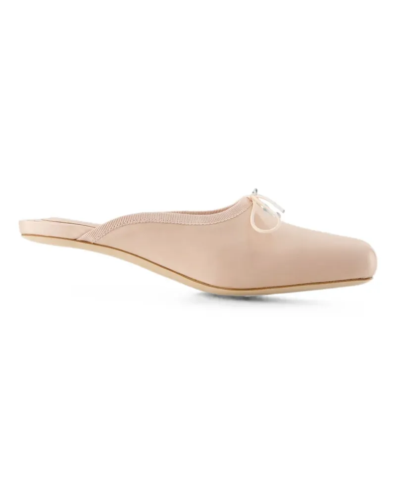 Simone Rocha Pointe satin mules - Nude Nude