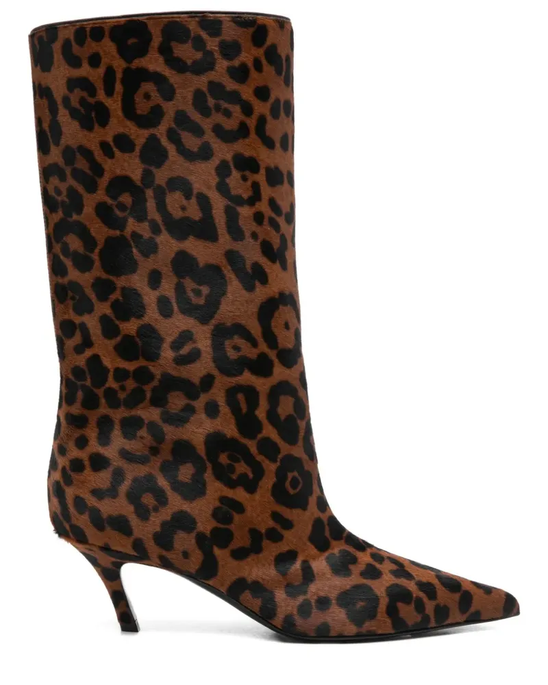 Amina Muaddi Fiona Stiefel mit spitzer Kappe 60mm - Braun Braun