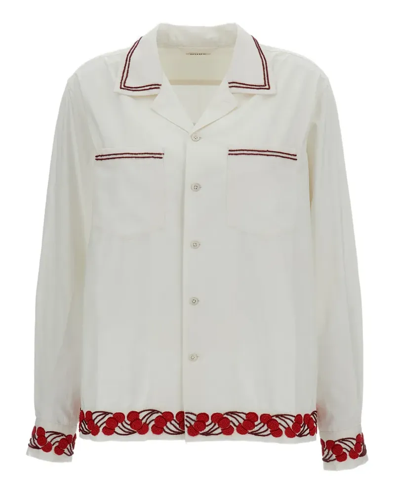 BODE Cherry Lane bead-embellished shirt - Nude Nude