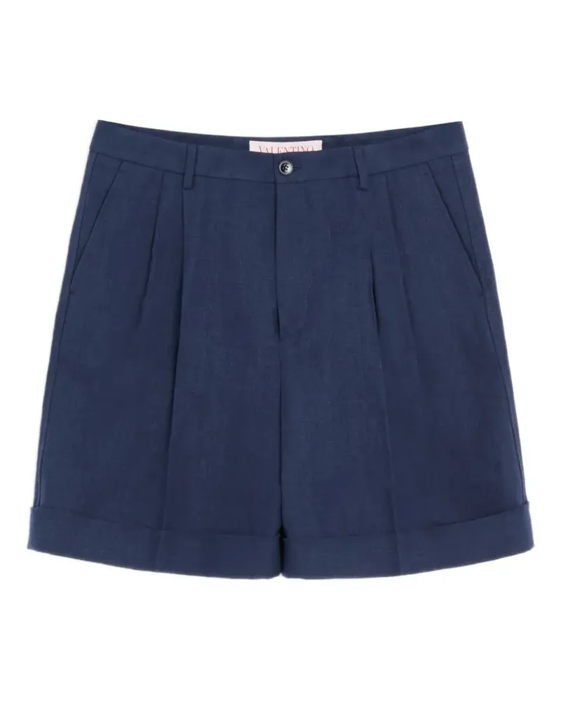 Valentino Garavani linen cuffed bermuda shorts - Blau Blau