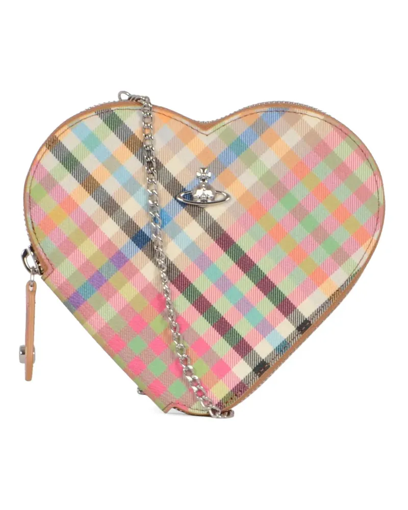 Vivienne Westwood heart plaid shoulder bag - Nude Nude