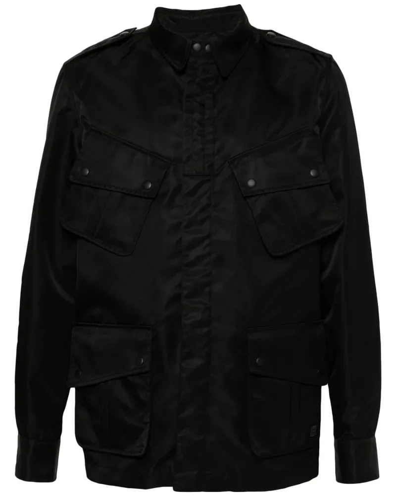 Givenchy Hemdjacke mit Logo-Patch - Schwarz Schwarz