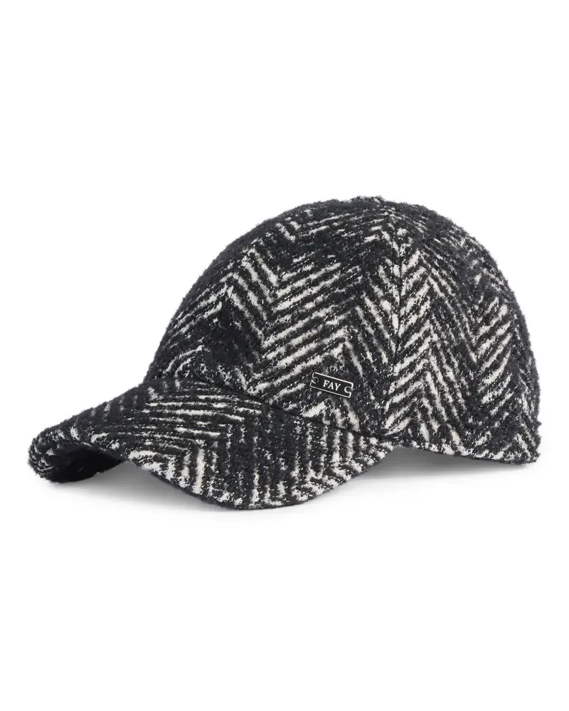 Fay herringbone baseball cap - Schwarz Schwarz