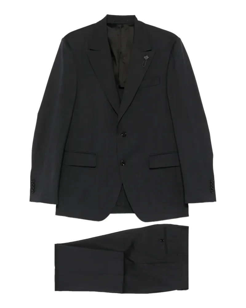 LARDINI logo-detail single-breasted suit - Grau Grau