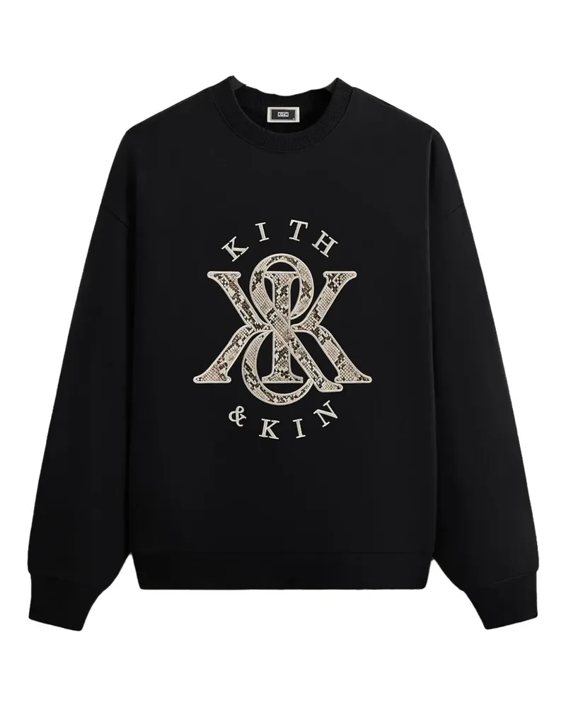 KITH Sweatshirt mit Schlangenleder-Logo - Schwarz Schwarz