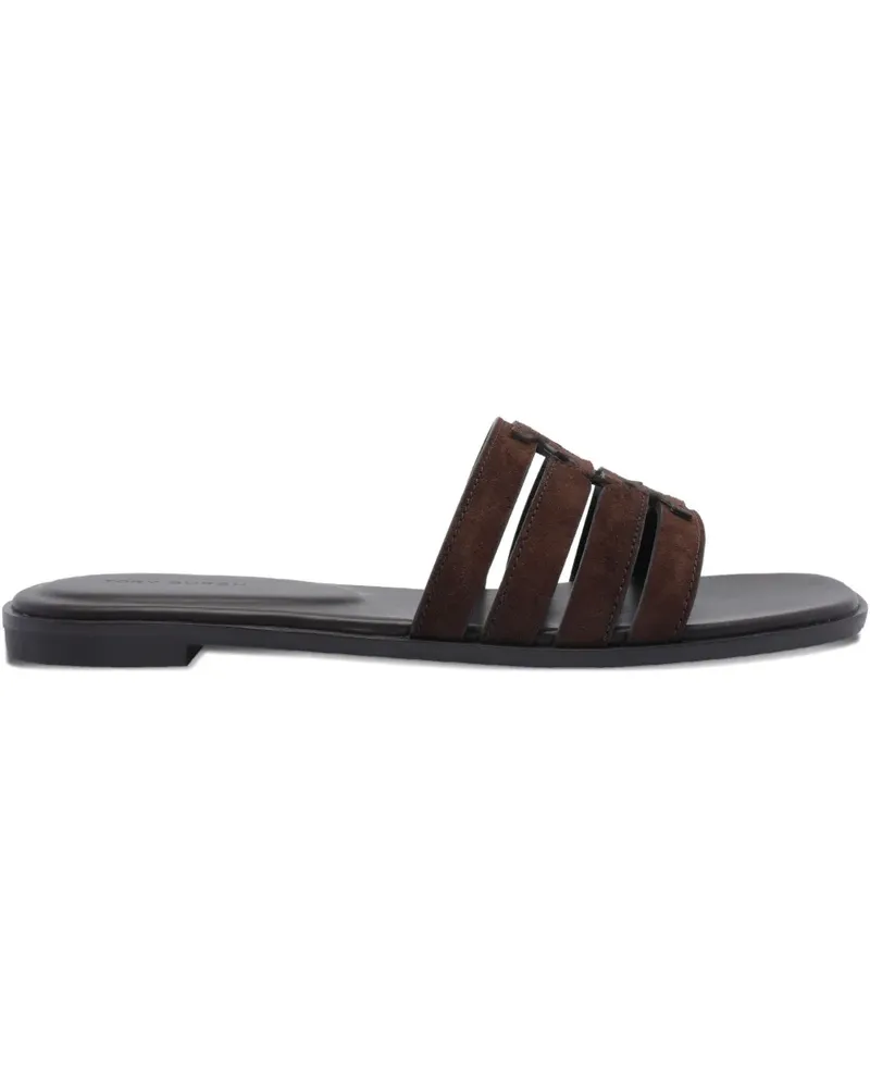 Tory Burch Flache Sandalen aus Wildleder - Braun Braun