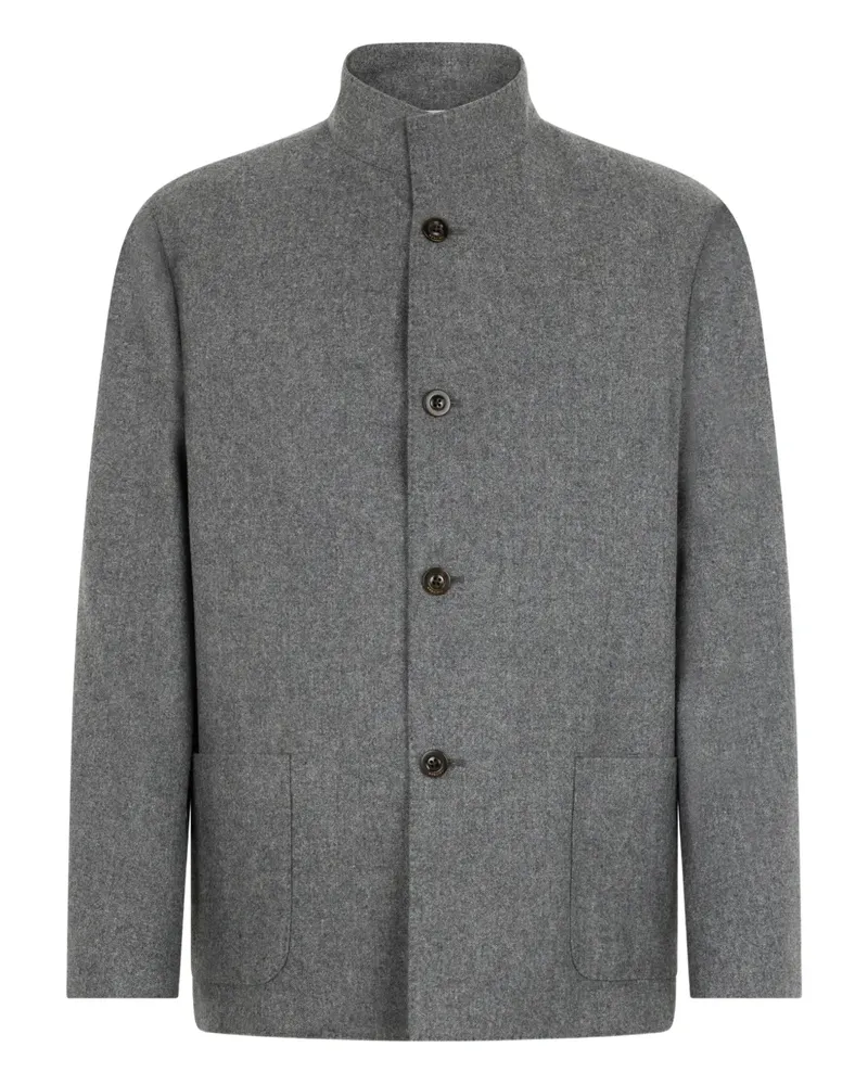 Boglioli Stehkragen-Jacke mit aufgesetzten Taschen - Grau Grau