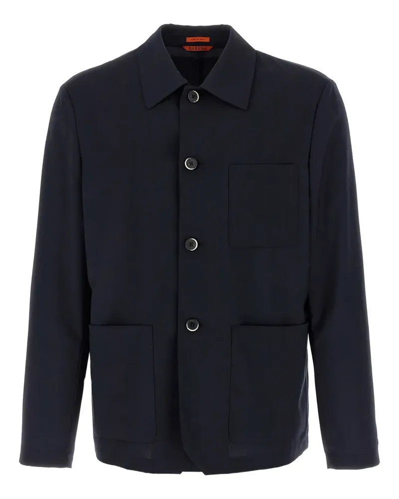 BARENA Hemdjacke mit geknöpften Manschetten - Blau Blau