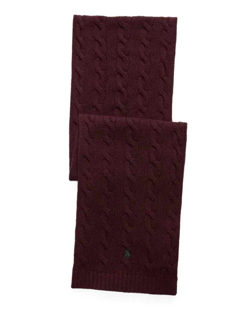 Ralph Lauren Schal mit Zopfmuster - Rot Rot