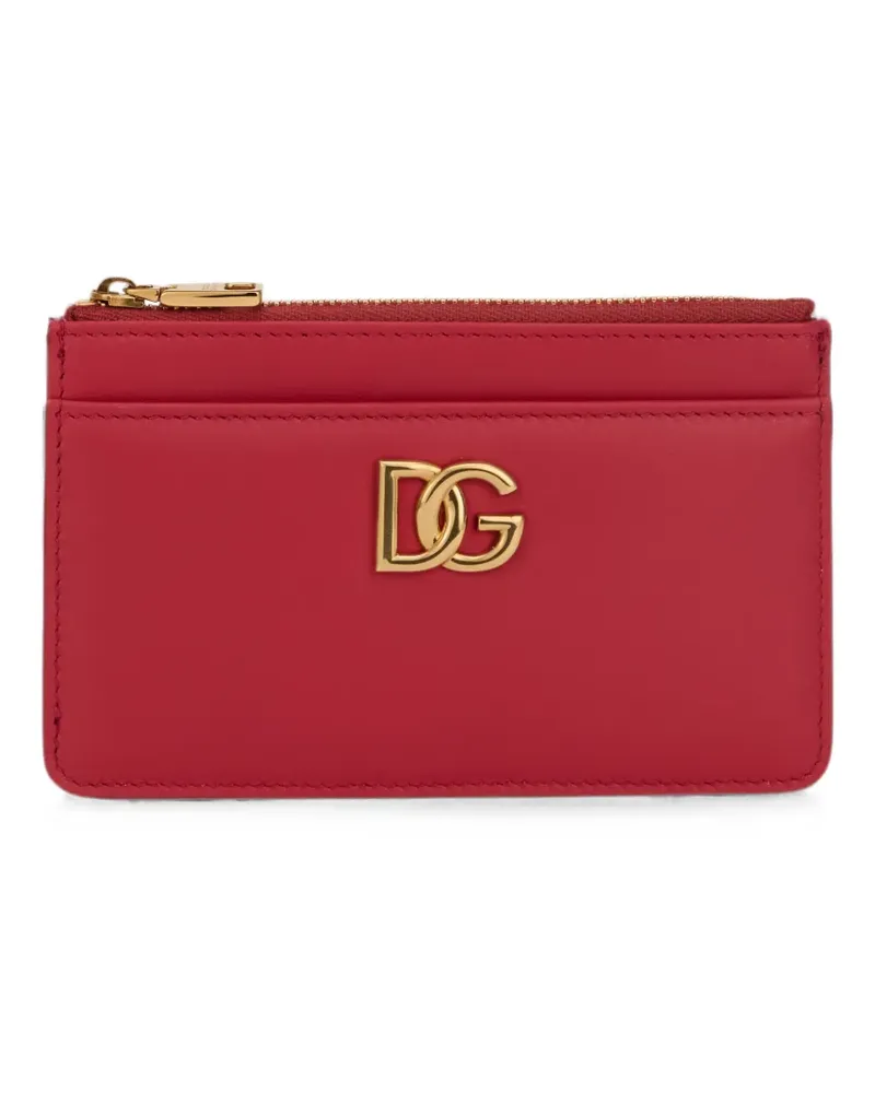 Dolce & Gabbana Kartenetui mit Logo-Schild - Rot Rot