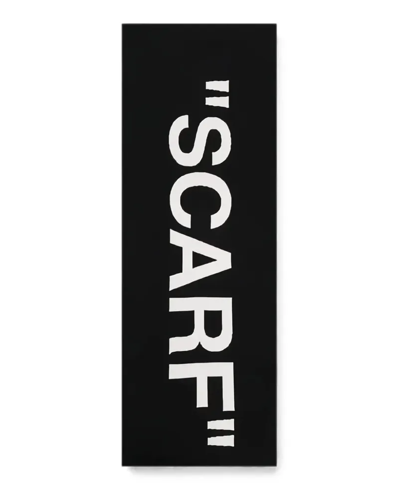 OFF-WHITE logo-intarsia knitted scarf - Schwarz Schwarz
