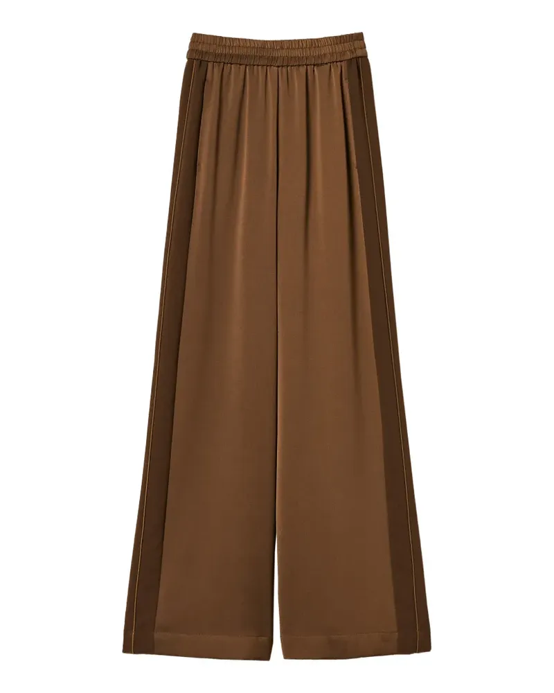 Twin-Set Envers satin palazzo trousers - Braun Braun