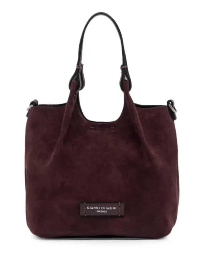 Gianni Chiarini Dua suede logo-patch tote bag - Rot Rot