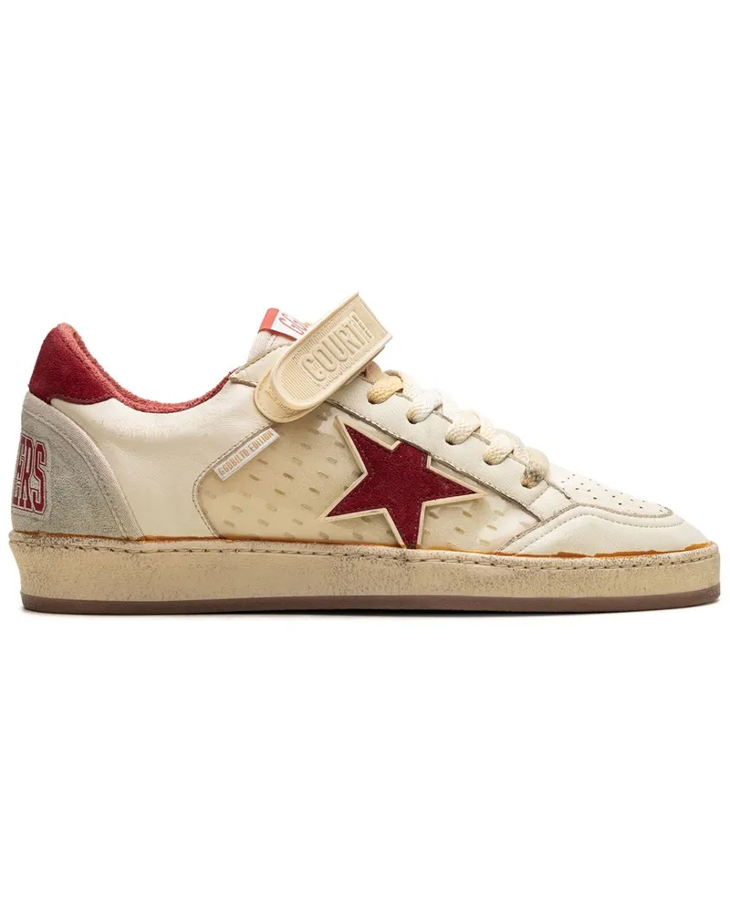 Golden Goose Ball Star "White/Ice/Red" Sneakers - Nude Nude