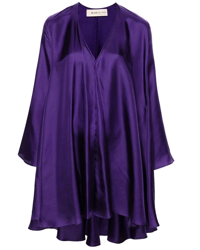 Blanca Minikleid mit V-Ausschnitt Violett