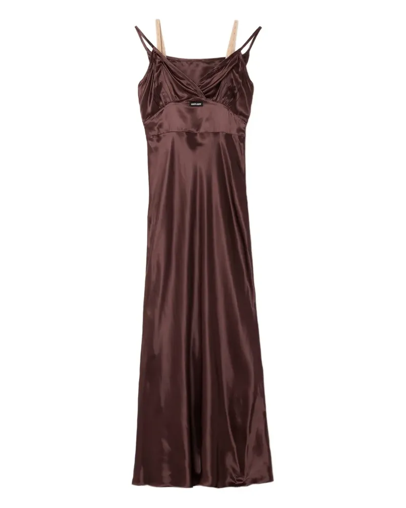 Miu Miu flared double-strap maxi dress - Braun Braun