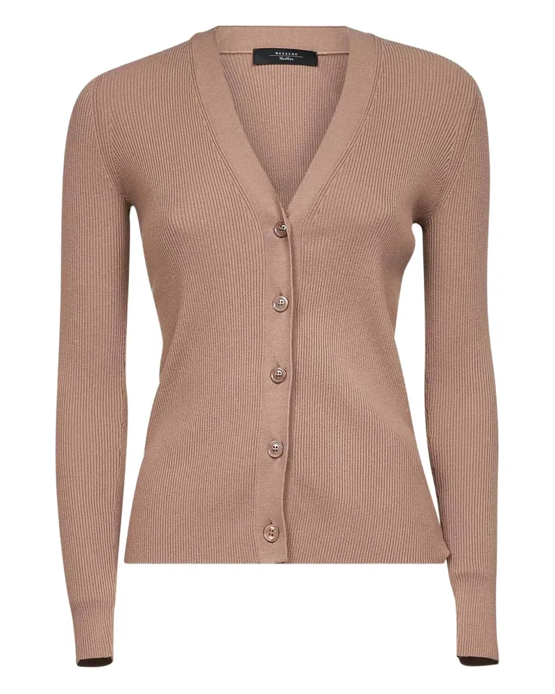 Max Mara Gerippter Cardigan - Nude Nude