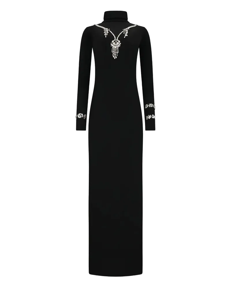 Des Phemmes crystal-embellished turtleneck dress - Schwarz Schwarz
