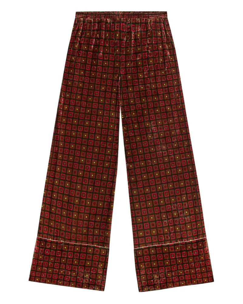 Pierre-Louis Mascia Hose aus Samt mit geometrischem Muster - Braun Braun