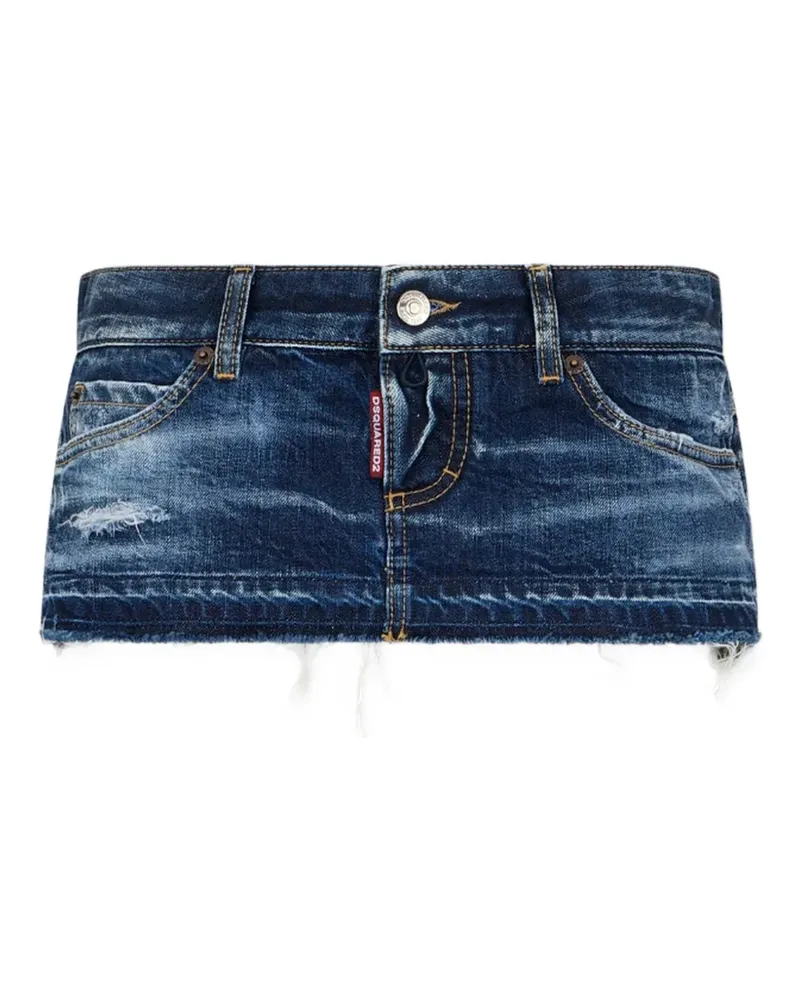 Dsquared2 Minirock im Distressed-Look - Blau Blau