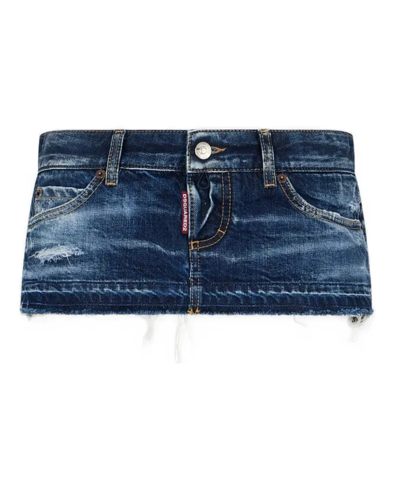 Dsquared2 Minirock im Distressed-Look - Blau Blau