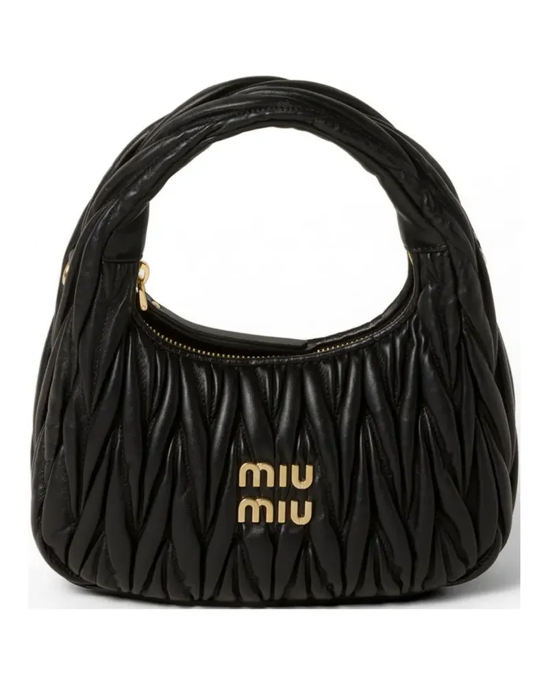 Miu Miu Wander Tasche aus Matelassé-Nappaleder - Schwarz Schwarz
