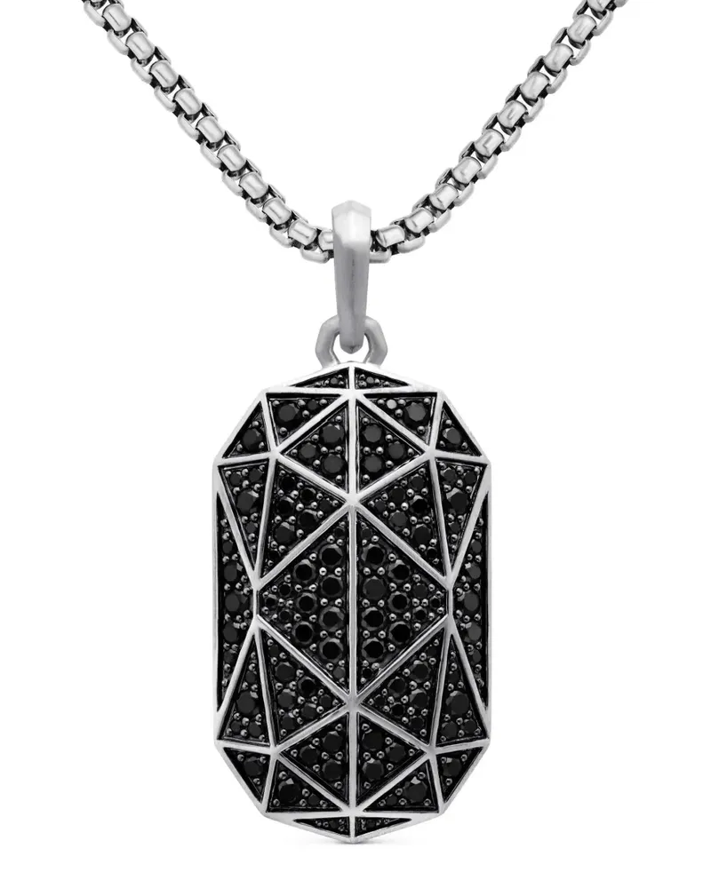 David Yurman Torqued Faceted Amulett aus Sterlingsilber 47,9mm Silber