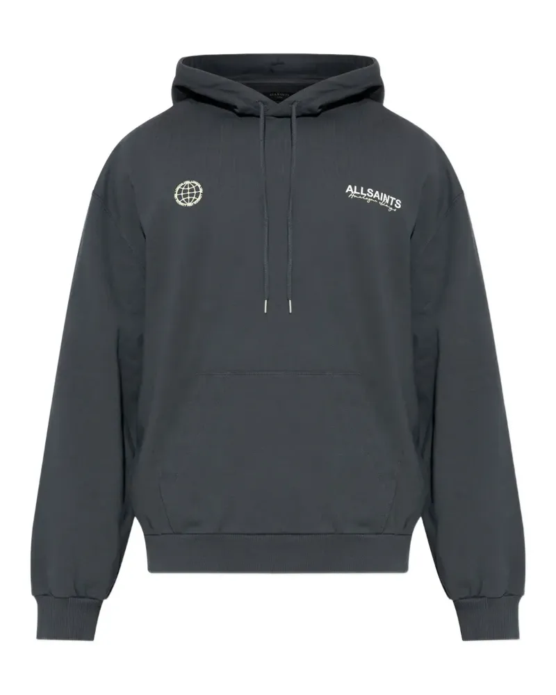 AllSaints Hoodie mit Globe-Print - Schwarz Schwarz