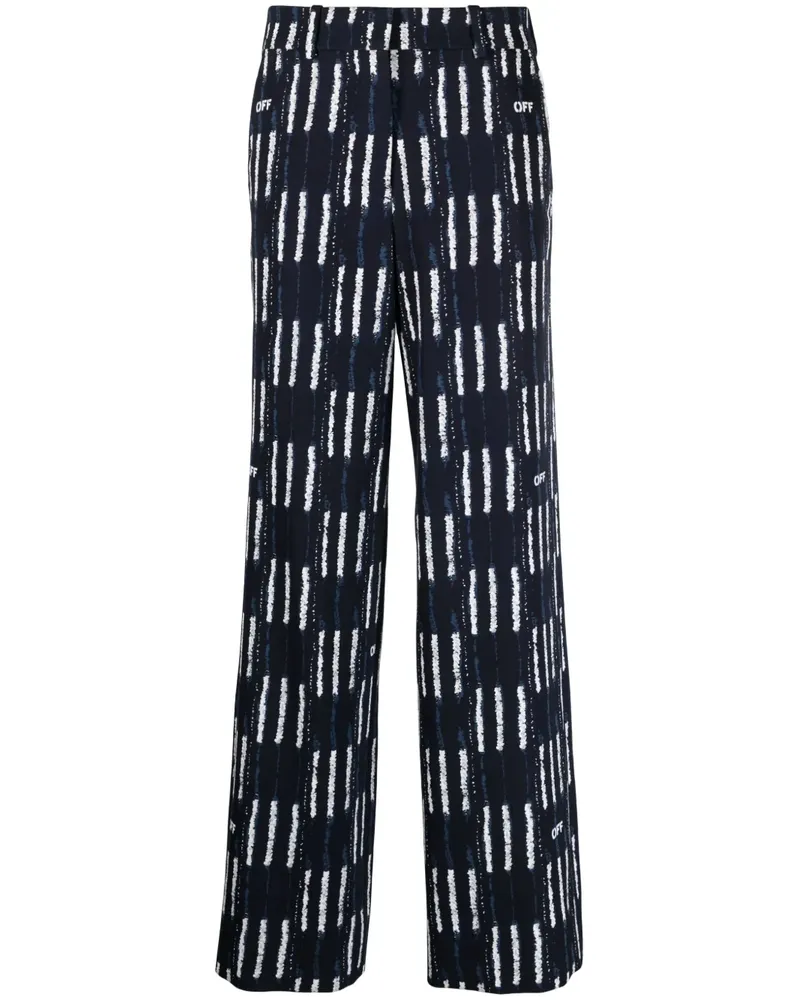 OFF-WHITE Weite Hose mit grafischem Print - Blau Blau