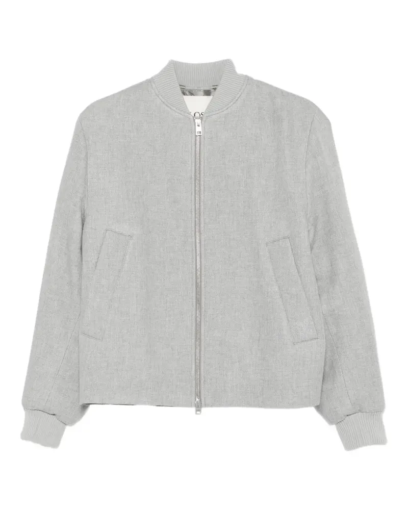 Closed zip-up bomber jacket - Grau Grau