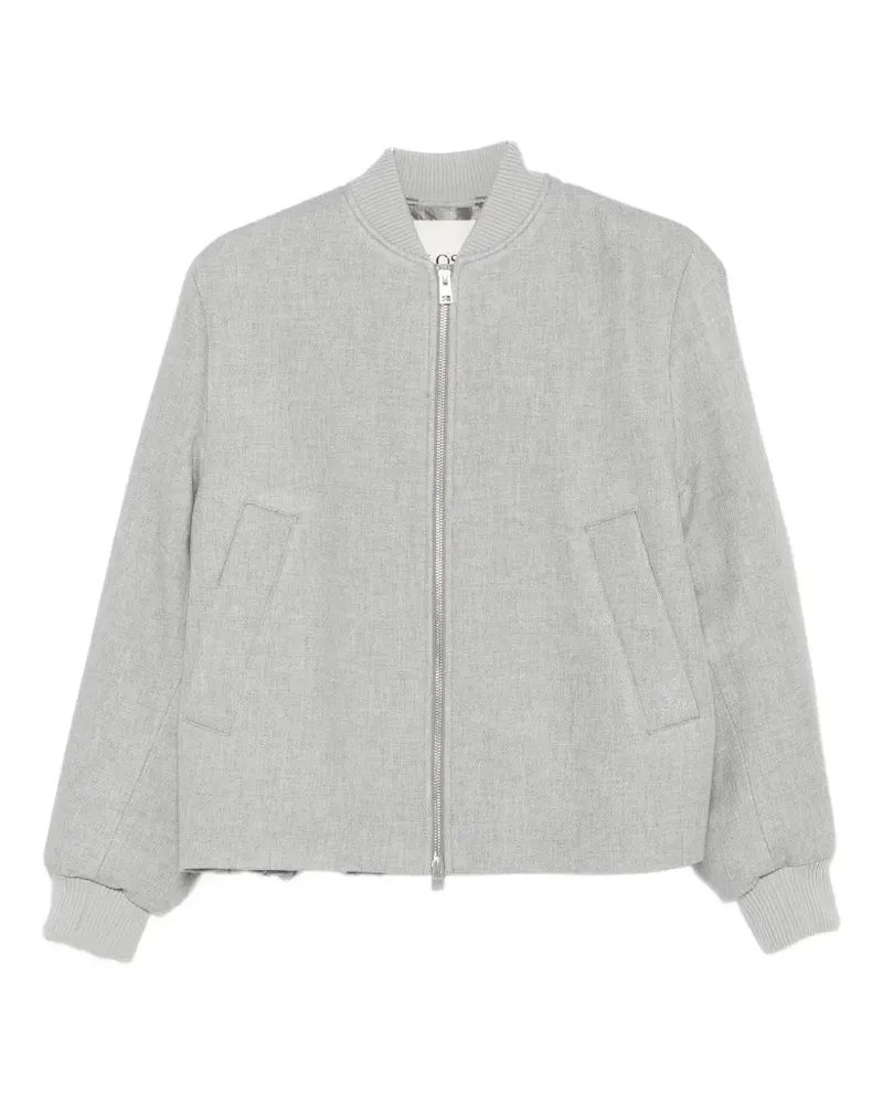 Closed zip-up bomber jacket - Grau Grau