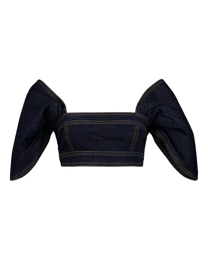 Zimmermann Rebellion puffed-sleeve denim top - Blau Blau