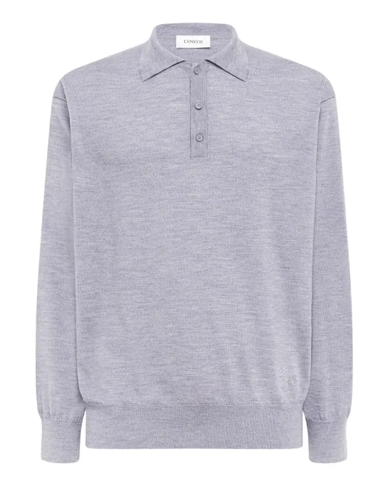 Laneus Poloshirt mit Stern-Stickerei - Grau Grau