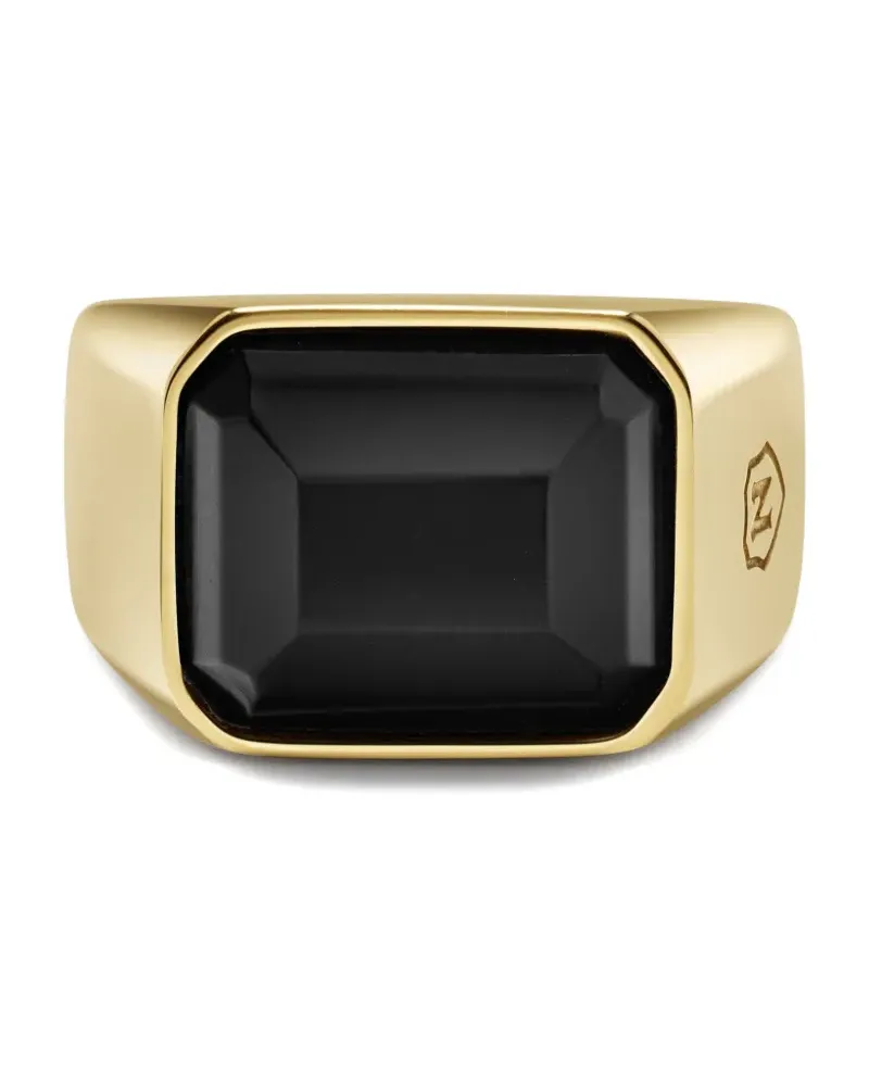 Nialaya zircon signet ring - Gold Gold