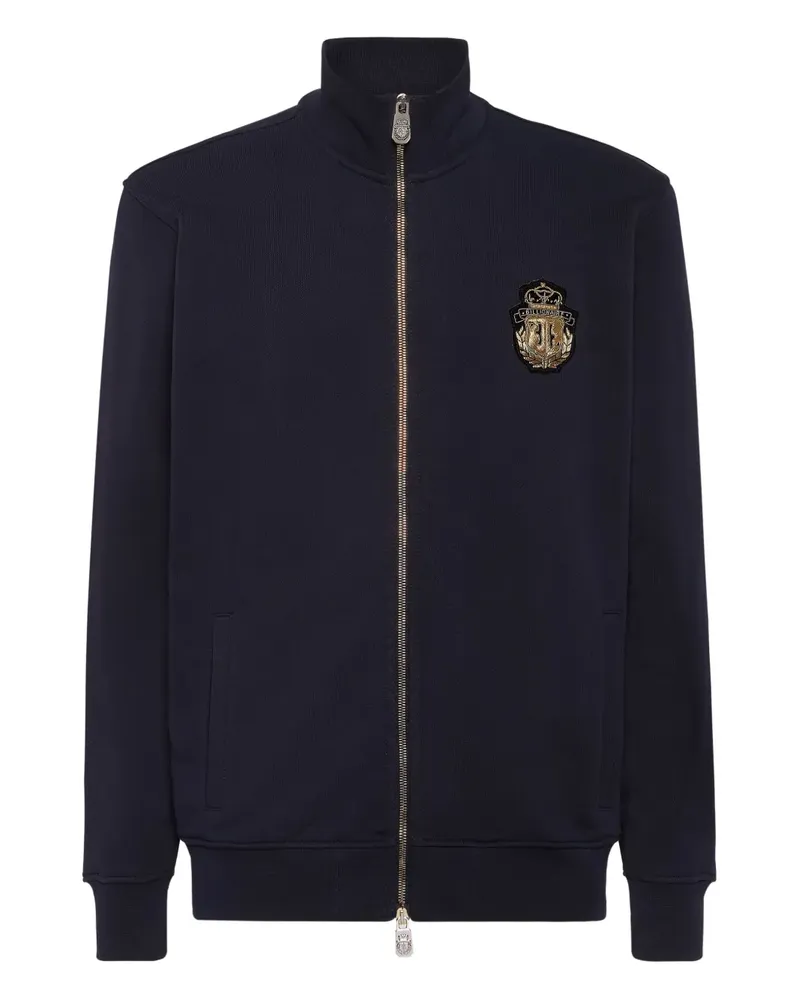 Billionaire Sweatshirtjacke mit Logo-Patch - Blau Blau