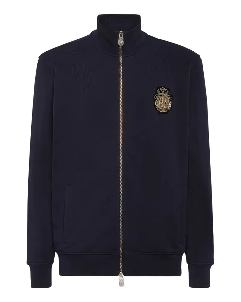 Billionaire Sweatshirtjacke mit Logo-Patch - Blau Blau